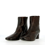 Ebony Brown Soft Glove Leather Ankle Boot