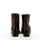 Ebony Brown Soft Glove Leather Ankle Boot