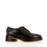 Men's lace-up shoe in dark brown leather