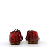 Low lace-up with red yellow python print