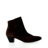 Dark brown suede ankle boot