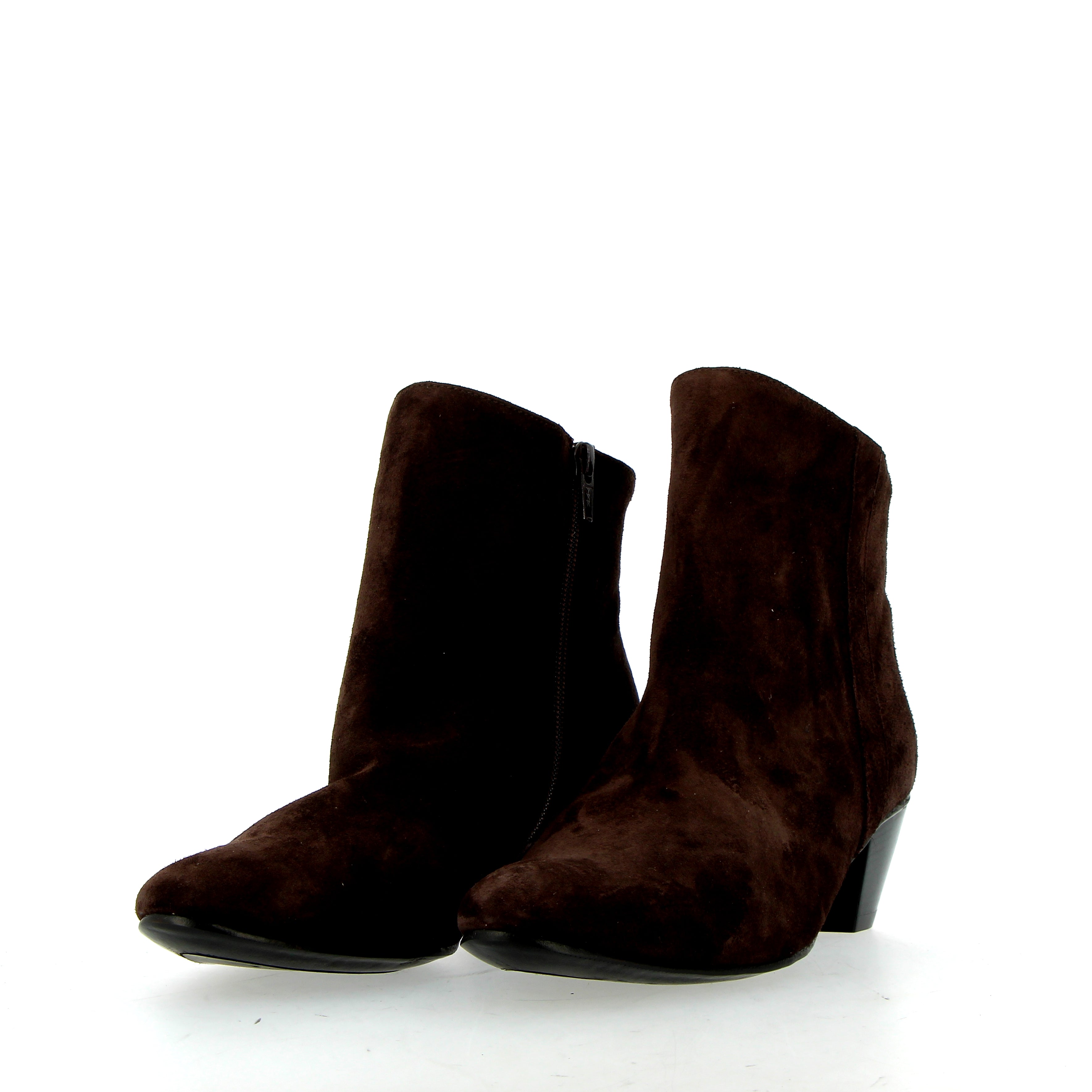 Dark brown suede ankle boot espresso