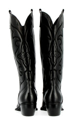 Texan in black leather with embroidery