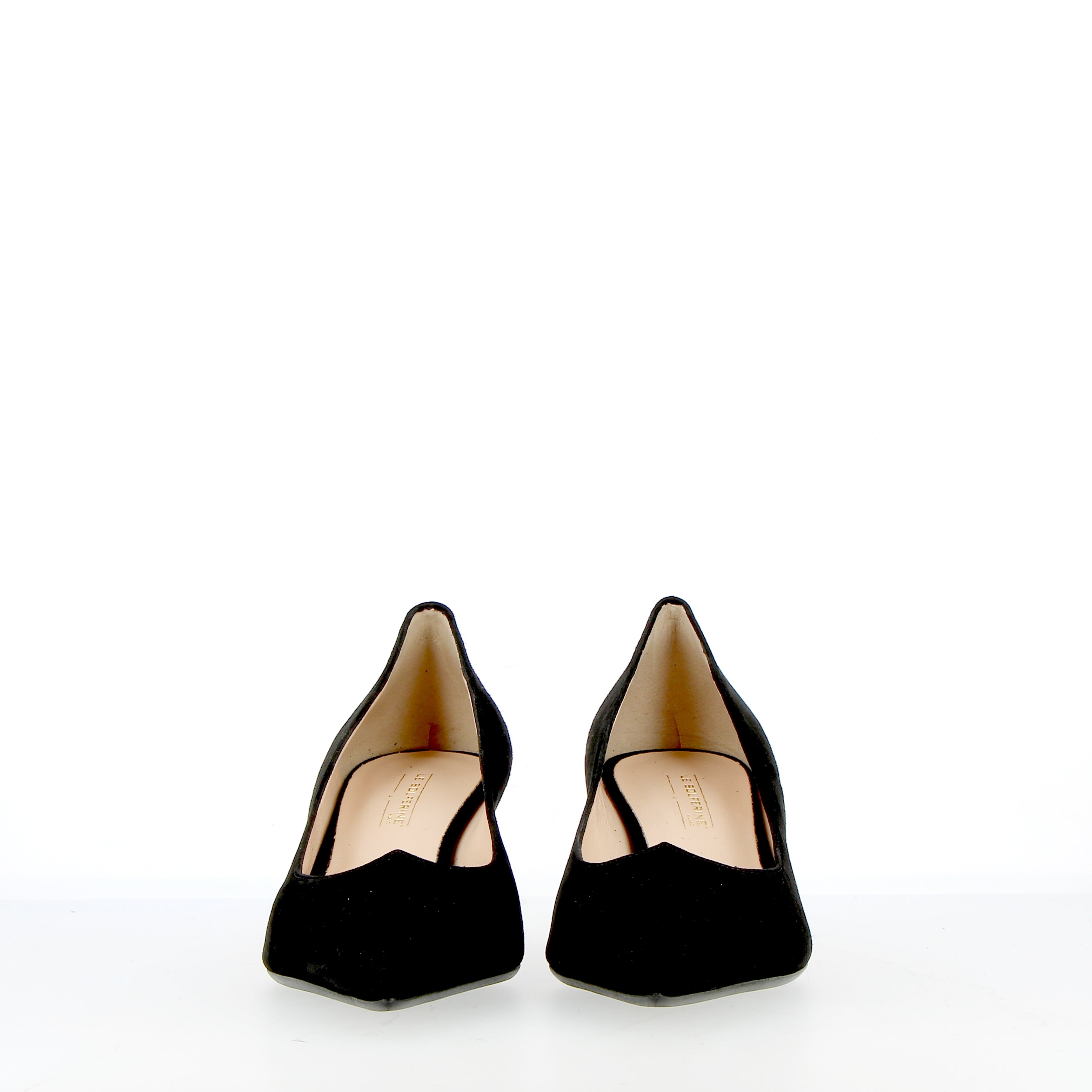 Black suede sweetheart neckline pumps