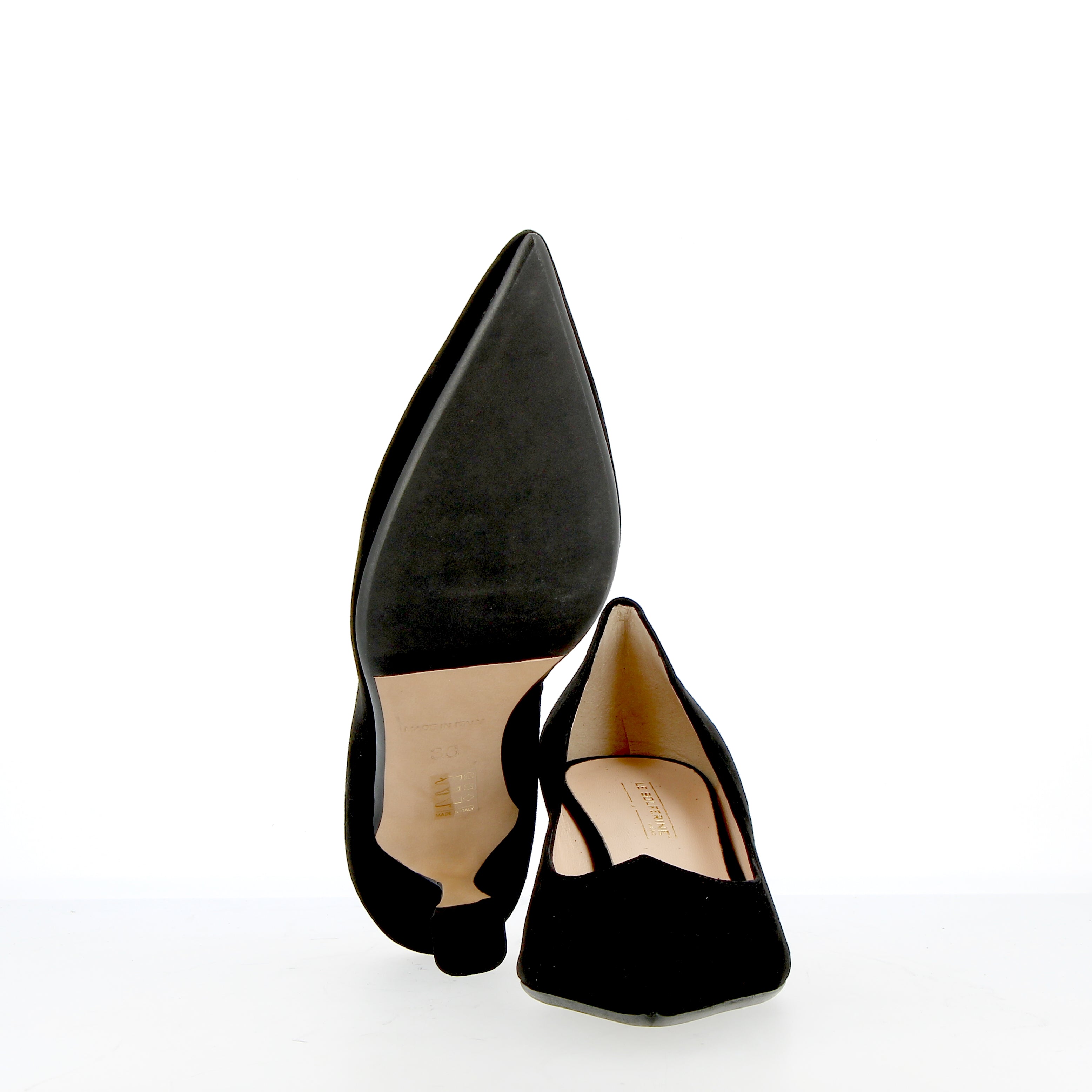 Black suede sweetheart neckline pumps