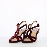 Burgundy Velvet Heeled Sandal