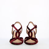 Burgundy Velvet Heeled Sandal