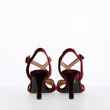 Burgundy Velvet Heeled Sandal