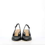 Slingback in black patent leather
