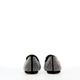 Low black rhinestone moccasin