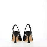Slingback in black patent leather