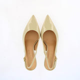 Slingback in milky white patent leather