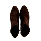 Dark brown suede ankle boot