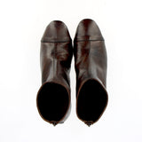 Ebony Brown Soft Glove Leather Ankle Boot