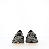 Mocassino basso nero in strass