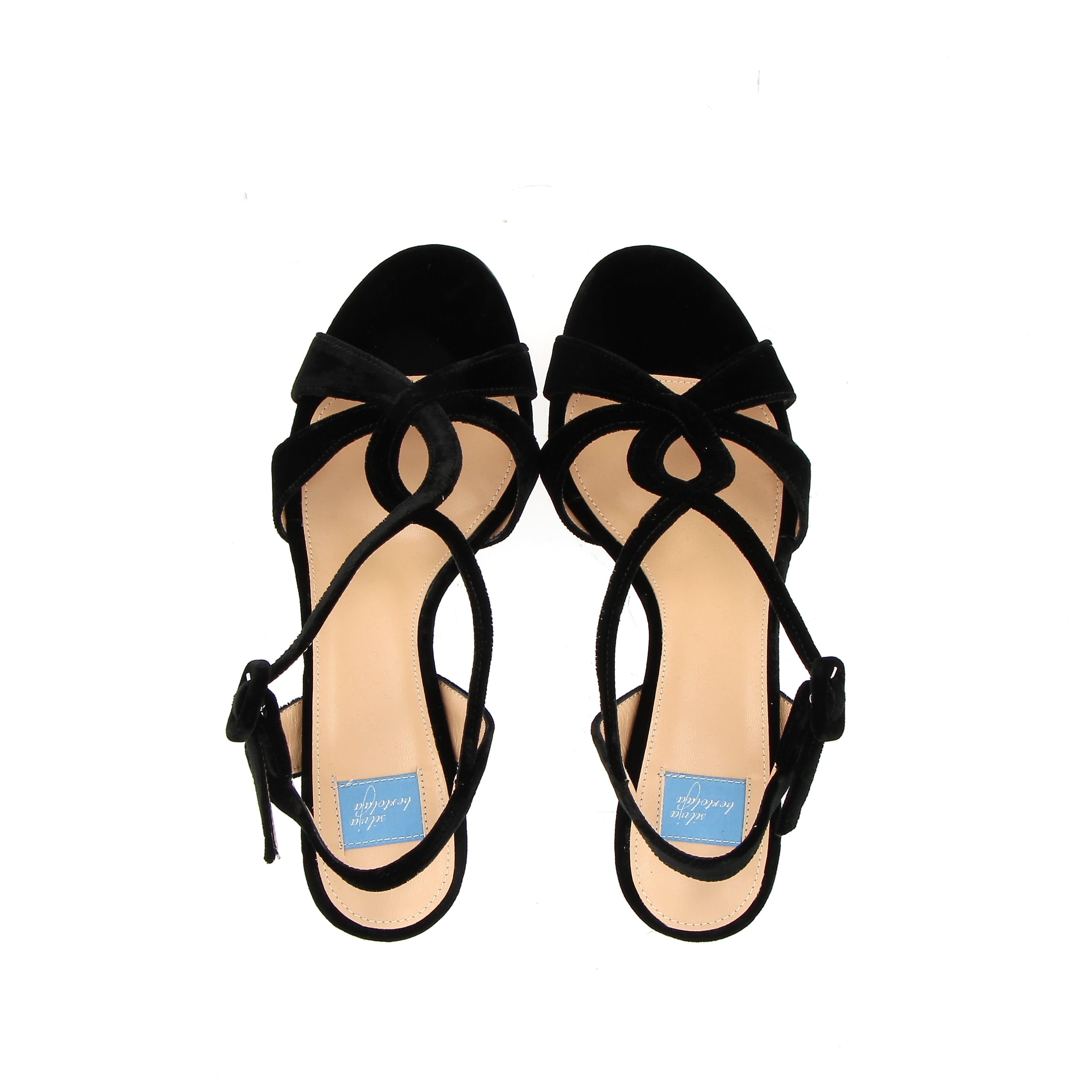 Black Velvet Heeled Sandal