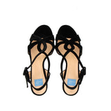 Black Velvet Heeled Sandal