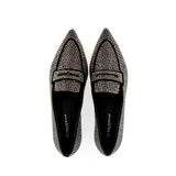 Mocassino basso nero in strass