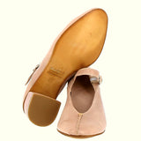 Nude supersoft decollete' with wide heel