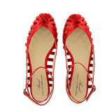 Low Gladiator sandal in red glitter