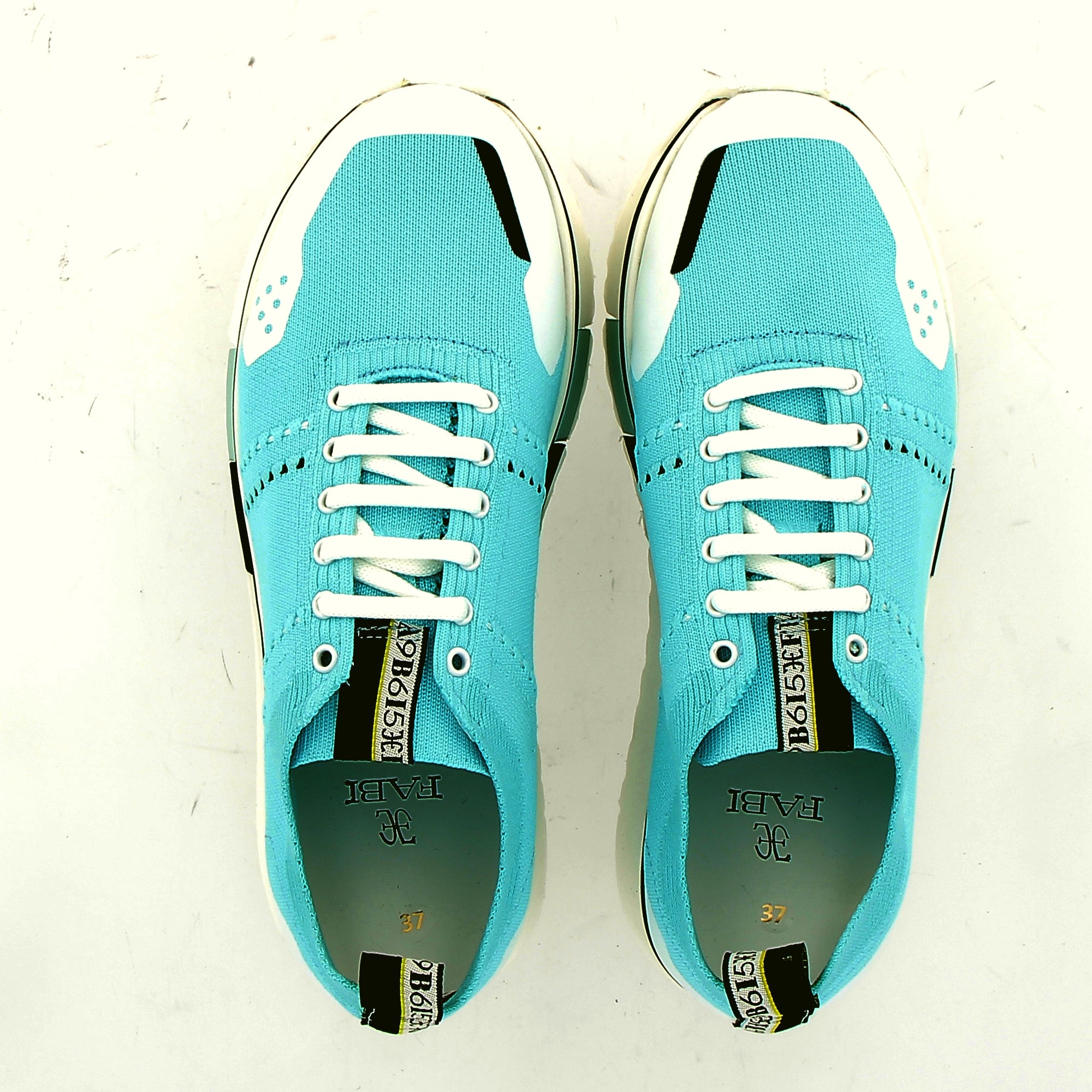 Light blue sneaker in technical fabric