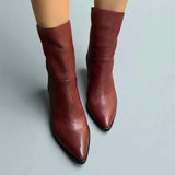 3/4 length ankle boot in mahogany leather