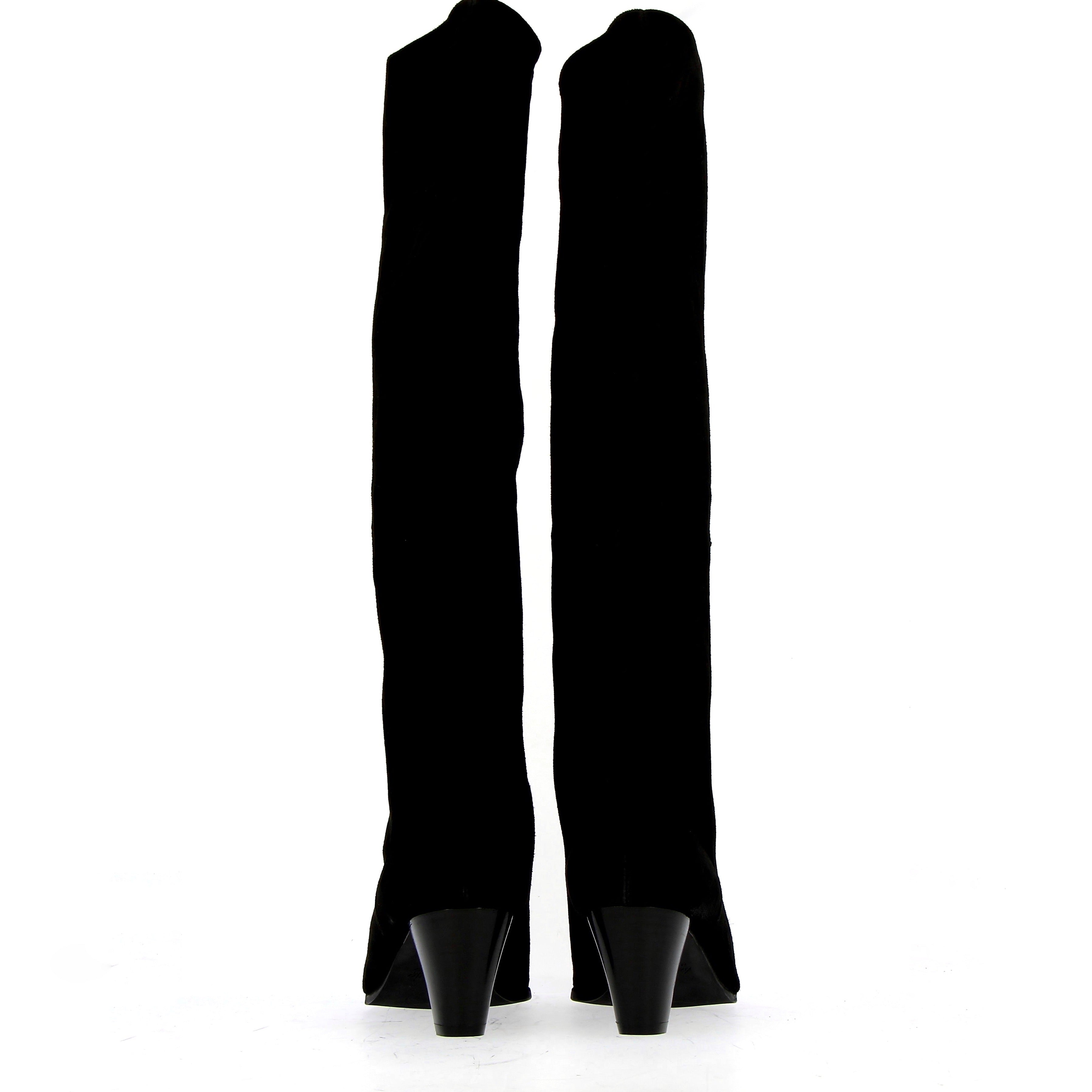 Black suede soft tube boot