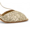 Open-toe Butterfly sandal with medium platinum heel