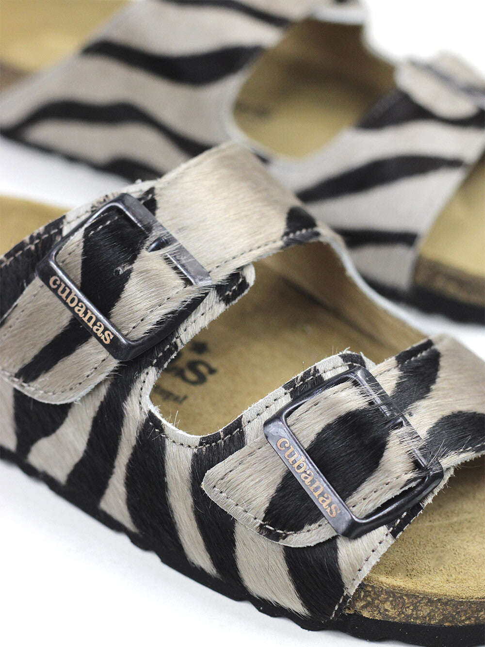 Amalia Low Sandal with Zebra Straps