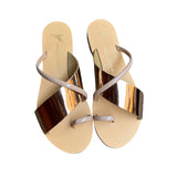 Low black and gold sandal