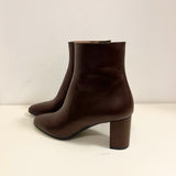 Dark brown suede soft tube boot