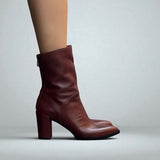 3/4 length ankle boot in mahogany leather