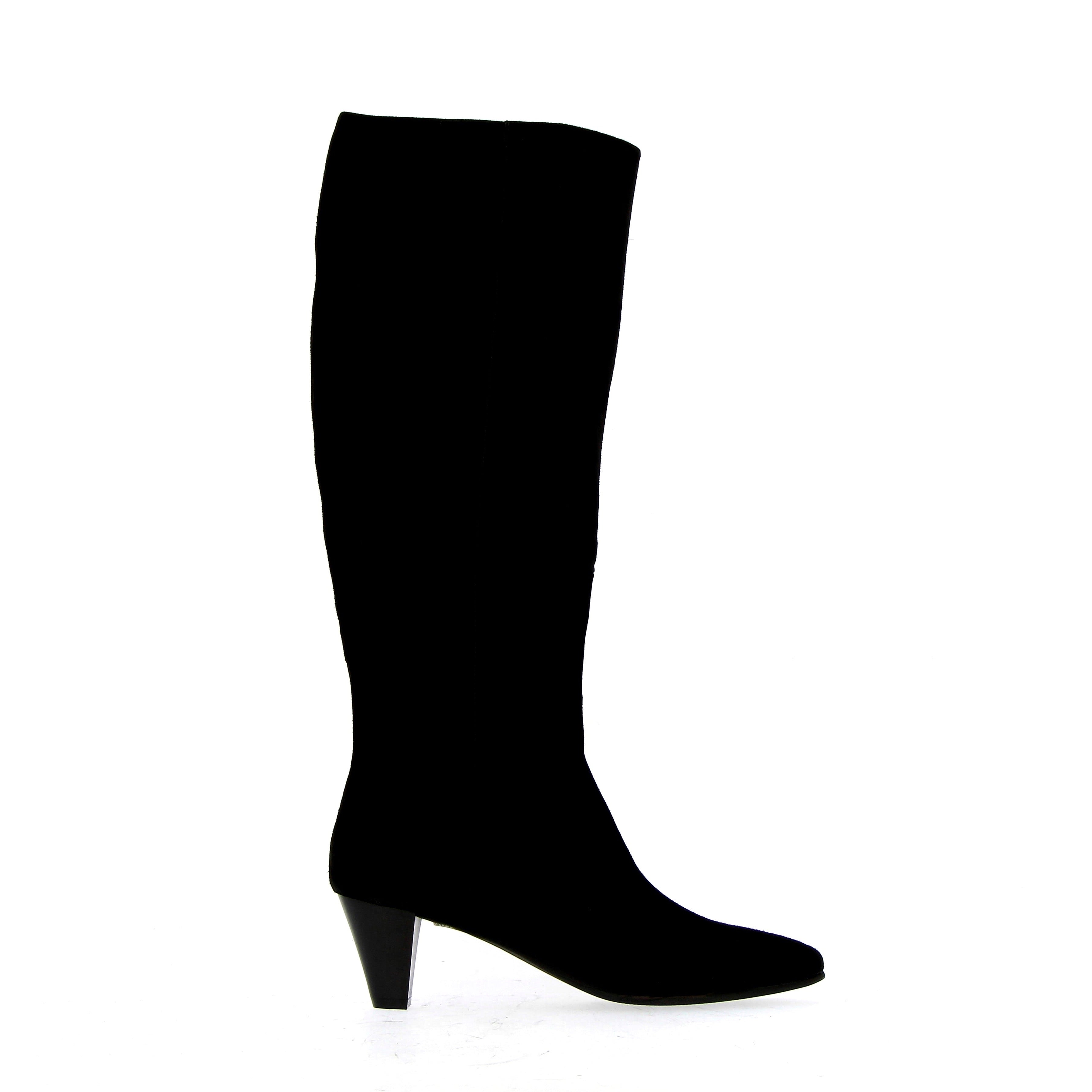 Black suede soft tube boot