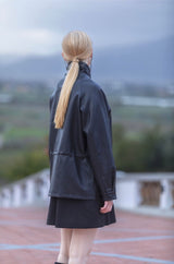 Cappottino abbottonato nero