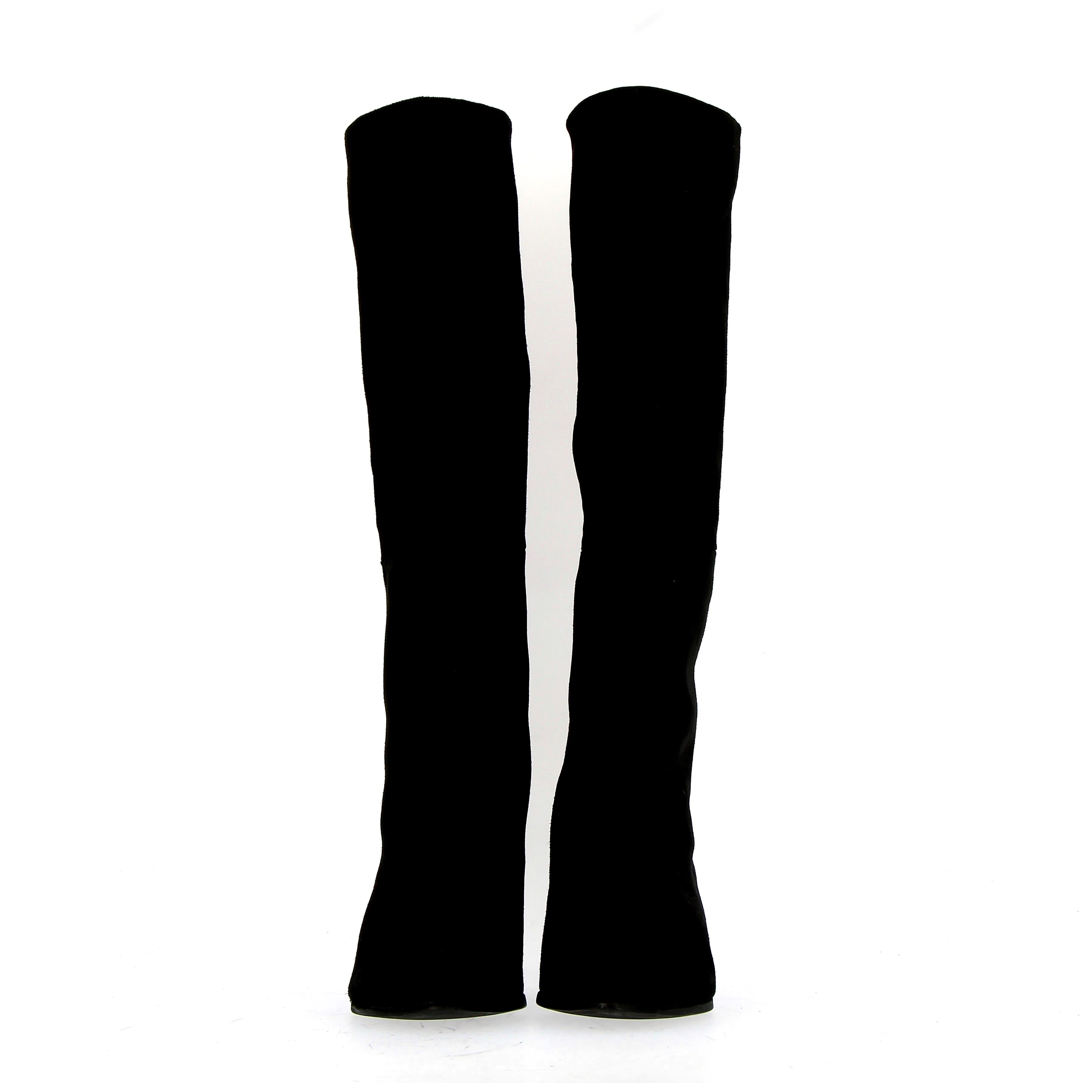 Black suede soft tube boot