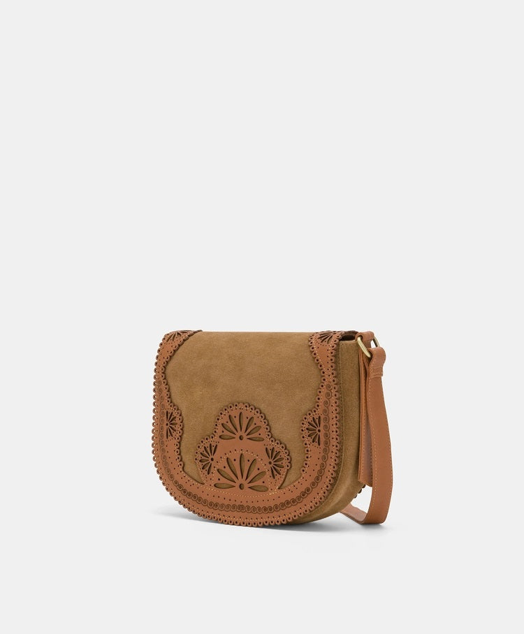 Borsa Bayon in suede tabacco