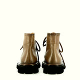 High lace-up in mud-colored nappa