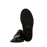 Black supersoft patent leather moccasin