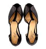 Sandalo nero glitter fine multicolor nero