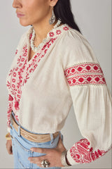 Antonella Blouse Red Cranberry