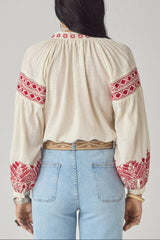 Antonella Blouse Red Cranberry