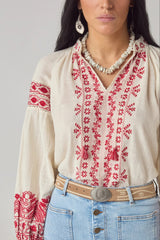 Antonella Blouse Red Cranberry