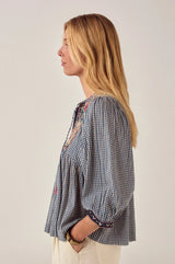 April Blouse Bleu Picnic