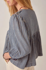 April Blouse Bleu Picnic