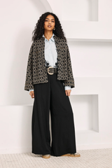 Oversized geometric jacquard jacket