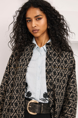 Oversized geometric jacquard jacket