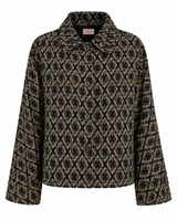 Oversized geometric jacquard jacket