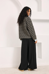 Oversized geometric jacquard jacket