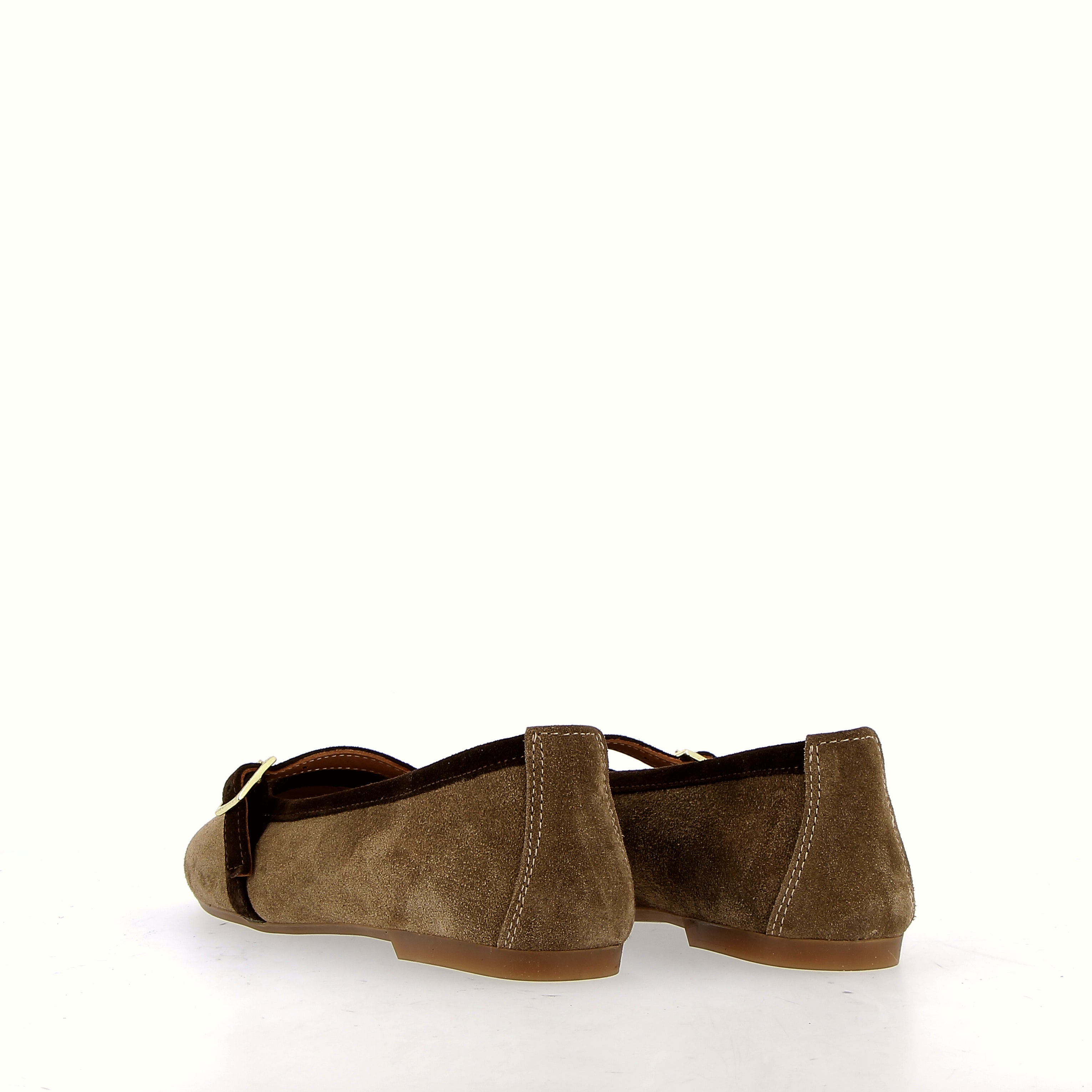 Ballerina scamosciata color visone profilo testa moro