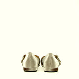 Ballerina in velluto taupe con cinturini preziosi